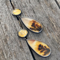 Dendritic Agate and Peruvian Opal Earrings